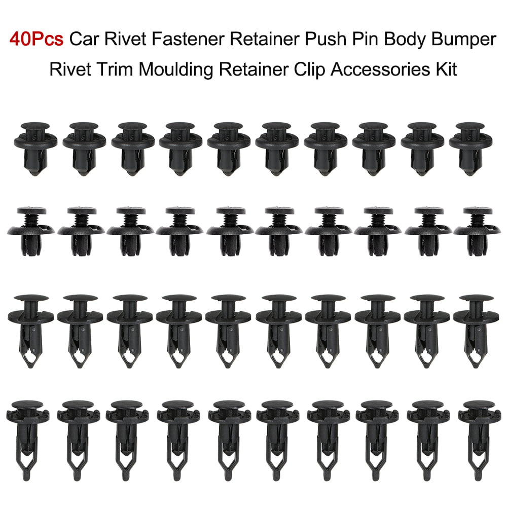 Set Of 40 Car Push Retainer Pin Body Bumper Rivet Trim Moulding Clips Parts Kits