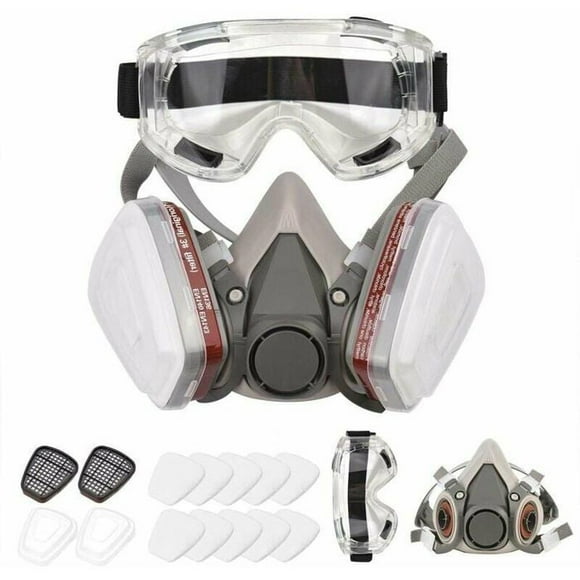 Reusable Respirator Half Mask 6200 Gas Mask with Safety Goggles for Painting Welding Multiple Colors YYV