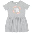 thumbnail image 3 of Inktastic Big Sis Rose Floral Wreath Sister Girls Toddler Dress, 3 of 5