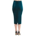 thumbnail image 4 of Tia Skirt - Women's Stretch velvet pencil skirt (teal), 4 of 5
