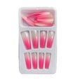 thumbnail image 1 of 1 Juego de uñas con punta francesa, uñas artificiales con degradado, calcomanías desmontables, regalos de bailarina, Kit de manicura para Arte de uñas Tipo 1, gelatina 24 piezas Pegamento 2g Vogacara CE011628-01, 1 of 6