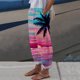 thumbnail image 3 of Gibobby pantalones de yoga Pantalones sueltos informales de estilo vacacional para mujer, pantalones con bolsillos y cintura elástica con estampado de puesta de sol en la playa (Rosa, M), 3 of 4