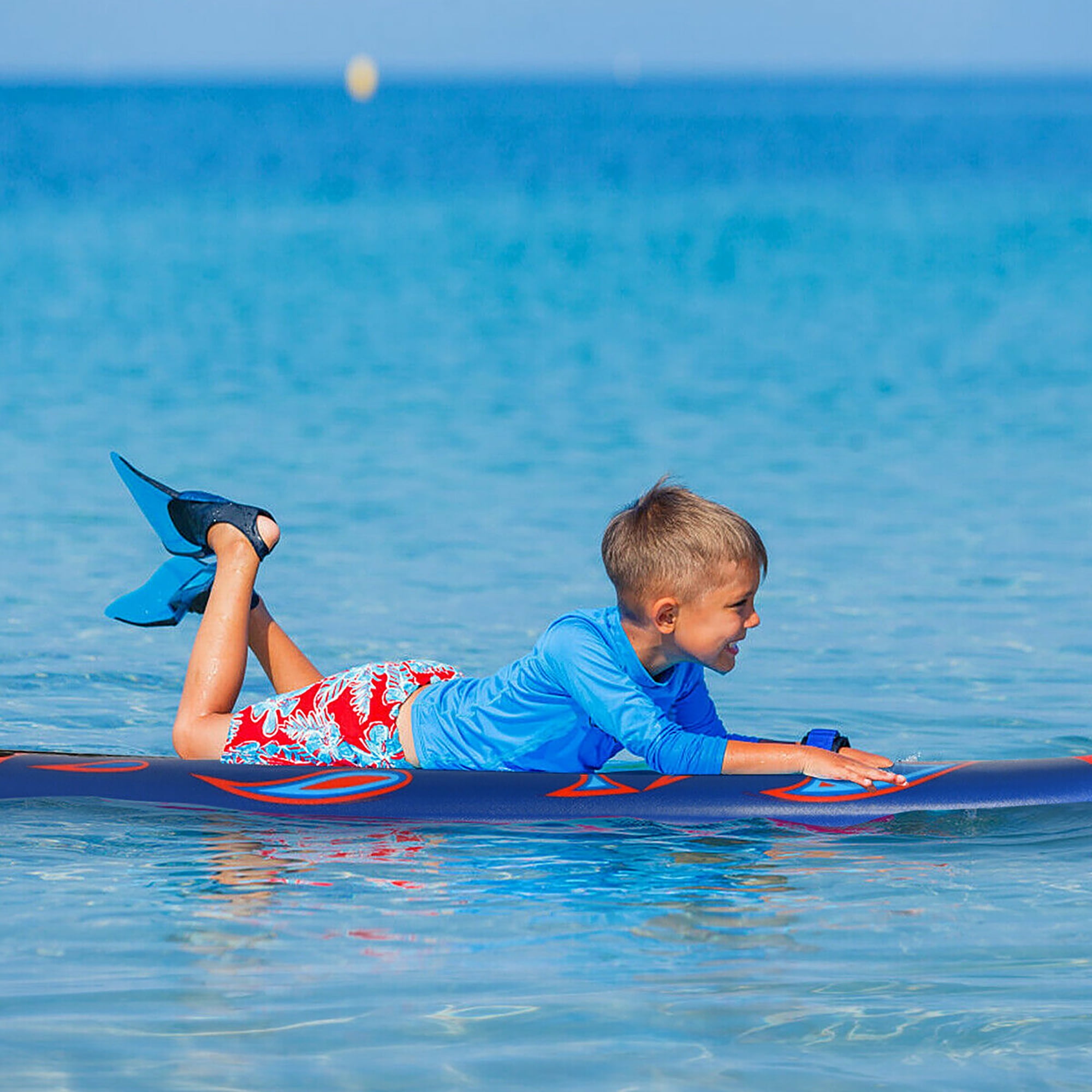 Costway 6 Surfboard Foamie Body Surfing Board W 3 Fins Leash for Kids Adults