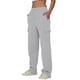 thumbnail image 5 of Pantalones deportivos Prolriy para mujer, lisos, con cordón ajustable, cintura elástica y bolsillos, pantalones de chándal para mujer, pantalones deportivos para mujer, gris, talla S, 5 of 6