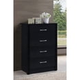 thumbnail image 4 of Hodedah Four Drawer Contemporary Wooden Chest in Black Finish, 4 of 8