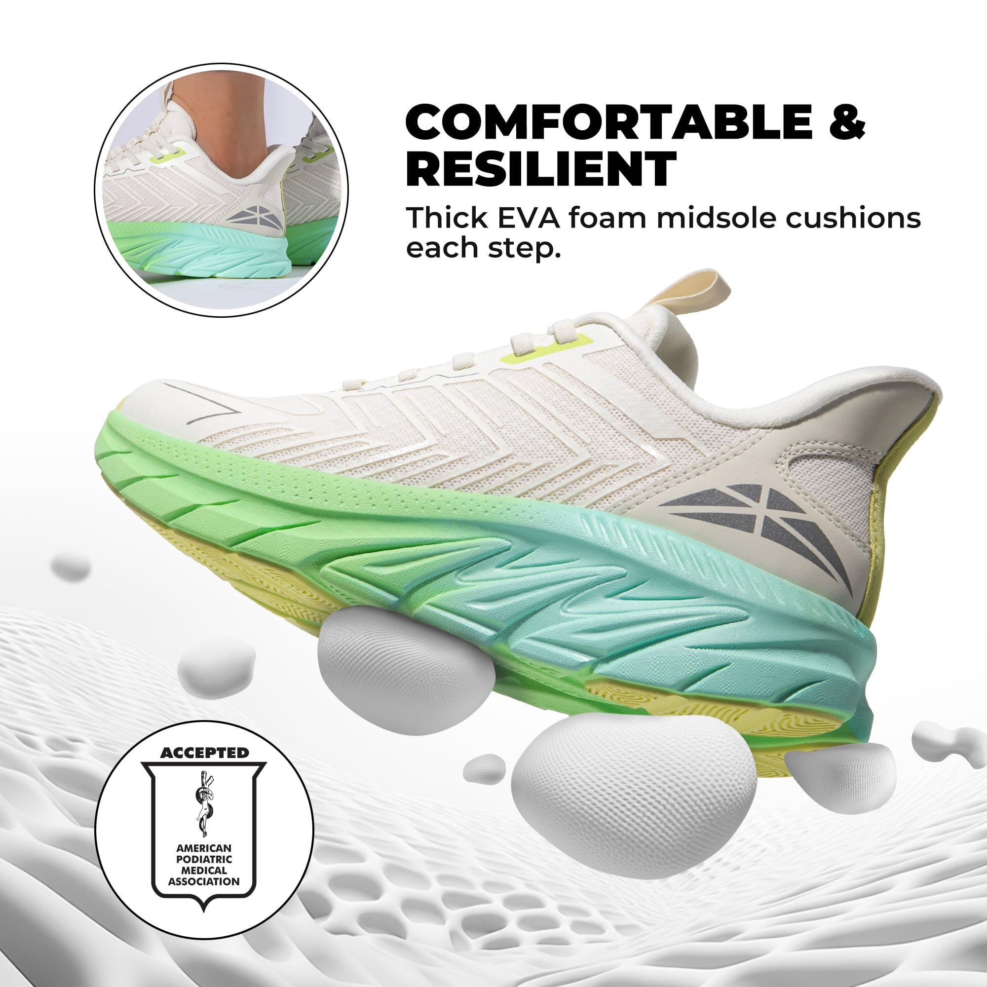 ALLSWIFIT Women’s Slip-On Walking & Running Shoes – Comfortable, Breathable, Non-Slip Tennis Sneakers for Gym, Workout, Cross-Training, and Casual Wear
