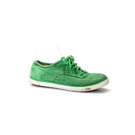 

Pre-owned|UGG Australia Womens Low Top Canvas Sheepskin Lace Up Shoes Green Size 6.5
