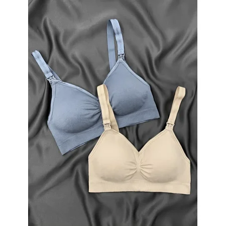 

Solid Nursing Bra Two-Piece Set Breastfeeding Maternity Bra Women‘s Lingerie & Underwear