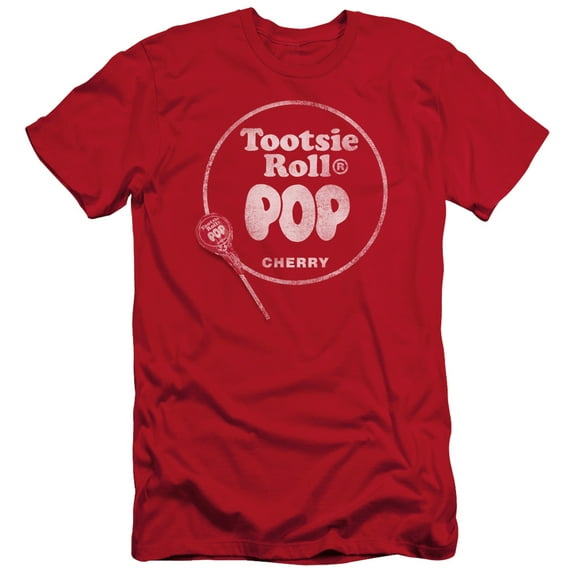 Tootsie Roll Tootsie Roll Pop Logo S/S Adult 30/1 T-Shirt Red