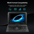 thumbnail image 4 of 9.8 in Portable DVD Player 270° Rotatable HD Screen DVD Player with Game Function and Rechargeable Battery for Home Car, 4 of 8