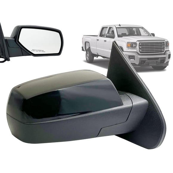 APA Replacement Exterior Mirror fits 2014-2019 SILVERADO SIERRA GM Pickup Truck Power Heated Paint-to-Match Black Cap Passenger Right Side 23499738 GM1321481