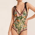 thumbnail image 3 of Lopeceal Women's One Piece Swimsuit Floral Print Bathing Suit Tummy Control Reversible Tie Shoulder Swimming Swimwear Suits, 3 of 8