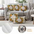 thumbnail image 6 of Spring Rose Pillow Covers 2 Pack Yellow Flowers Leaf Pillowcase Waterproof Outdoor Throw Pillow Cover for Patio Garden Square Cushion 20”x20”, 6 of 9