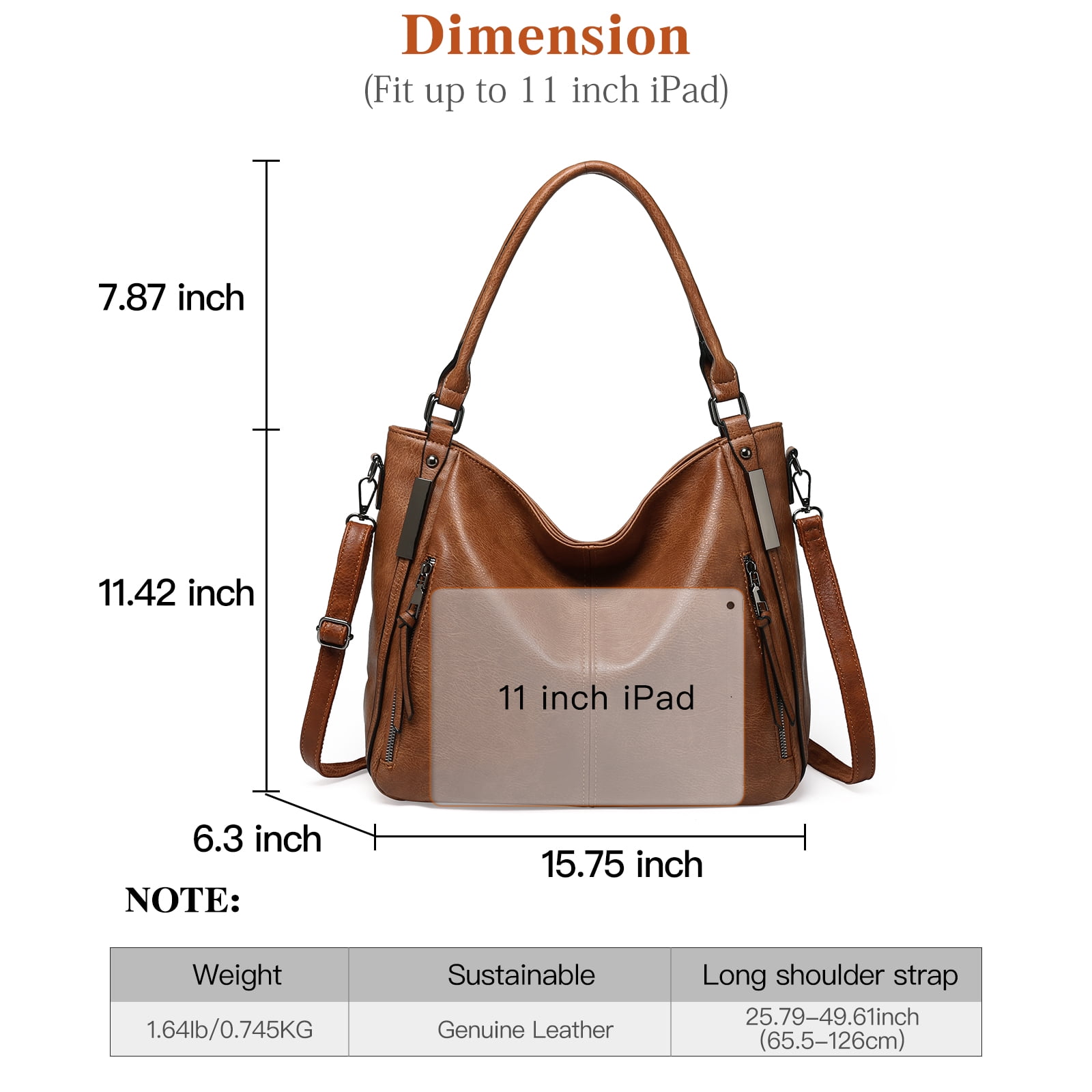 KALUNMA Hobo Crossbody Bags for Women Leather Hobo Handbags Retro Large Size Shoulder Bag Crossbody Purse