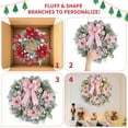 thumbnail image 7 of 24 Inch Pre-Lit Christmas Wreath, Xmas Wreath with Artificial Flower Bow Ball Ornaments, Christmas Decorations for Party Front Door Wall Window Mantel, 7 of 7