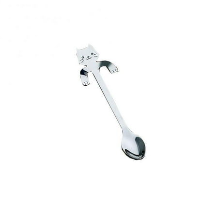 

Stainless Steel Cartoon Cat Hanging Cup Coffee Spoon High Quality Mug Tea Spoon Scoop Coffeeware Teaspoons Kitchen Tableware