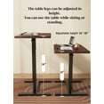 thumbnail image 2 of Walnut Height Adjustable Overbed Table with Wheels (MDF + Metal), 2 of 14