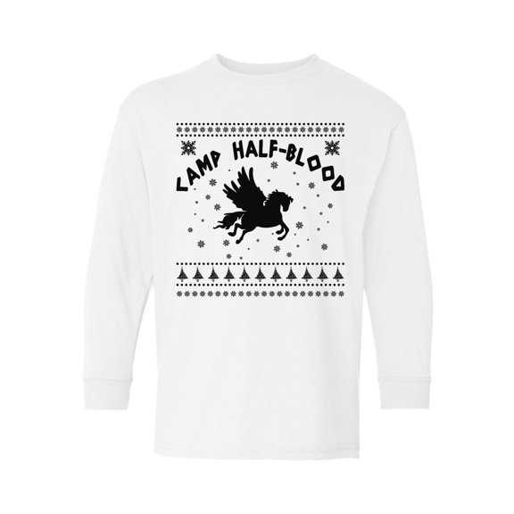 Awkward Styles Christmas Long Sleeve Shirt for Kids Youth Boys Girls Xmas Camp Half Blood Shirt