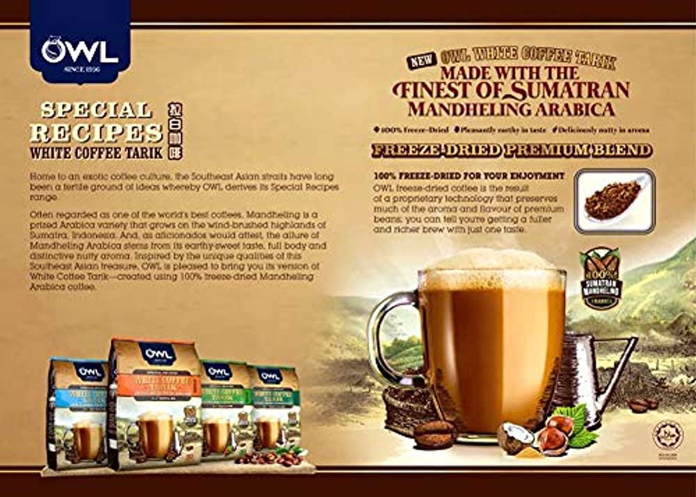 Owl 3in1 FreezeDried premium Blend White Coffee Tarik Original 19