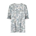thumbnail image 4 of Fiudx Camisas para Mujer Blusa Superior Informal de Talla Grande con Cuello Redondo y Estampado Corto para Mujer a La Moda, 4 of 5