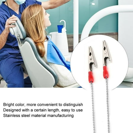 

Cergrey 5pcs Bib Clip Napkin Holder With Flexible Steel Ball Chain Dentist Supplies Napkin Clip Bib Clip