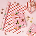 thumbnail image 3 of Dog Christmas Wrapping Paper Roll - 1 Roll 17”x 33 ft Pink Puppy Christmas Wrapping Paper Reversible Red Candy Cane Stripe Gift Wrap for Kids Adults Xmas Winter Puppy Party Celebration, 3 of 14