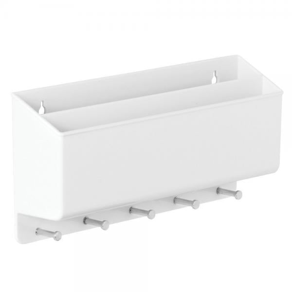 Interdesign Linus Wall Mount Mail Center Key Rack White