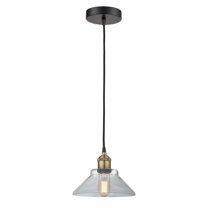 Innovations Lighting  Orwell - 1 Light 8" Cord Hung Mini Pendant Clear/Black Antique Brass