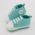 thumbnail image 4 of Baby Girls Boys Shoes Soft Anti-Slip Sole Newborn First Walkers Star High Top Canvas Denim Unisex Infant Sneaker, 4 of 4