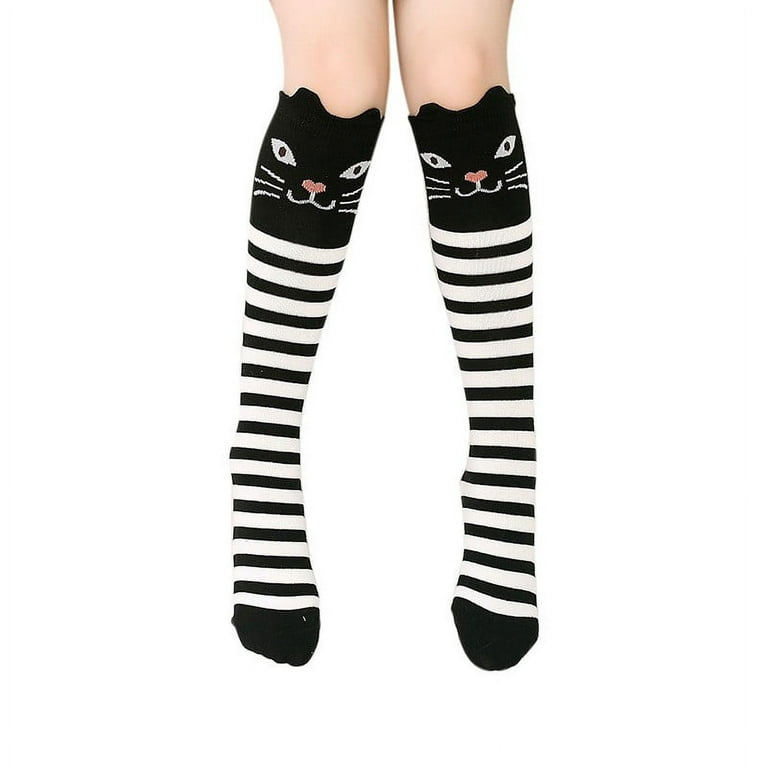 1pair Girls' Black Dance Socks, Suitable For Students And Daily