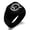 Black, variant on Stainless Steel Letter Q Initial Old English Monogram Engraved Engraved Square Flat Top Biker Style Polished Signet Ring