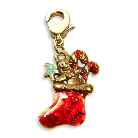 Christmas Stocking Charm Dangle in Gold