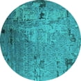 thumbnail image 1 of Ahgly Company Indoor Round Oriental Turquoise Blue Industrial Area Rugs, 8' Round, 1 of 4