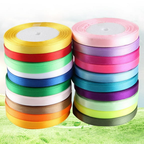 HOOWIFFY 12pcs Colorful Ribbon Assorted Color Polyester Hair Bow Making Event Planners