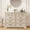 Natural oak, variant on White Farmhouse 9 Drawer Dresser Chest, 52" Wide Wood Top Storage Organizer for Bedroom, Living Room, Entryway