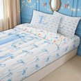 thumbnail image 3 of meiyoeat Cartoon Bow Letter L Zipper Comforter Set with Fitted Sheet and 2 Pillowcases for Kids Girls, Aesthetic Print Zipper Bedding Set, Blue, Colorful Star Reversible, 3 Pieces, 3 of 6