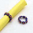 thumbnail image 1 of Juego de 5 anillos elásticos con cuentas de colores y flores de margarita, cuentas de semillas hechas a mano, multicolor, elástico ajustable, múltiple para mujeres y niñas de verano, 1 of 5