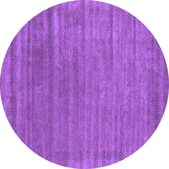Ahgly Company Indoor Round Abstract Purple Contemporary Area Rugs, 4' Round