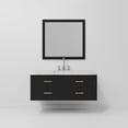 thumbnail image 5 of Castor 48 in W Black Single Bath Vanity Carrara Marble Top, 43 in Mirror and Faucet Set, 5 of 11