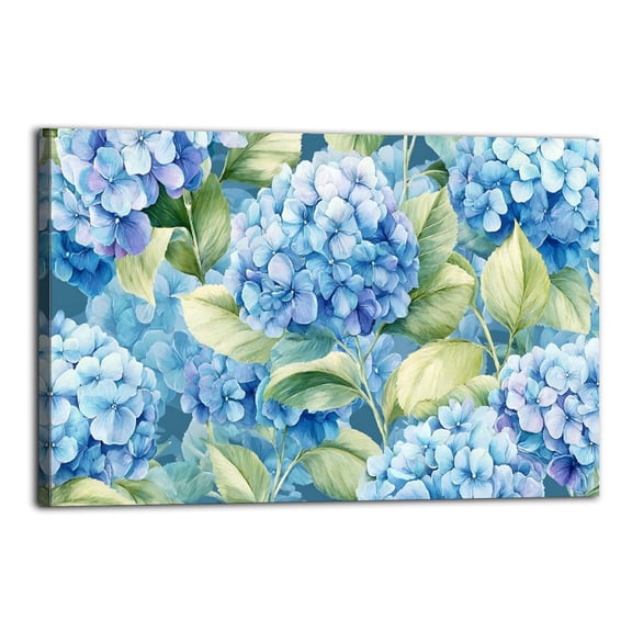 Larbulse Blue Hydrangea Flowers Pattern Canvas Wall Art Home Decor Poster Vintage Funny Print Picture Abstract Bedroom Living Room Kitchen Posters Decor