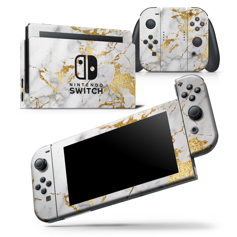 Marble & Digital Gold Foil V5 Skin Wrap Decal Compatible with the