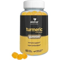 AKSHAR AYURVEDA Turmeric Supplement with Ginger & Black Pepper Gummies Herbal Supplements, 60 pcs