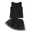 thumbnail image 3 of AURIGATE Toddler Baby Girl Skirt Toddler Kids Baby Girls Summer Solid Tops+ Tutu Gauze Sequin Skirt Outfits Set, 3 of 5