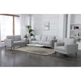 thumbnail image 4 of ACME Kyrene Linen Fabric Upholstered Loveseat with Track Armrest in Light Gray, 4 of 7