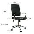 thumbnail image 7 of Okeysen Home Office Desk Chair Mid-Back Ergonomic Leather Swivel Chairs Adult, Black, 7 of 7