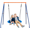 Blue, variant on MarketLane Outdoor Kids Swing Set 40 inch Saucer Swing with Frame Combo, Saucer Tree Swing and Heavy Duty Steel A Frame Playset for Backyard, 4 Ground Stakes and Adjustable Ropes,Green