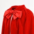 thumbnail image 6 of Virmaxy Halloween Costume Women's Velvet Hooded Costume Cape Bow Tie Front Ruffled Hem Short Cloak for Halloween Cosplay Party Dress Up Red, 6 of 6