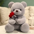 thumbnail image 1 of Cute / Soft / Plush Bear Toy / Bear Doll with Roses / Valentine's Day Gift / Christmas Giftgrey23cm Deng Xun unisex, 1 of 2