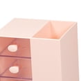 thumbnail image 4 of Pen Holder Office Desktop Organizer with 3 Clear Drawers Functional Portable Pink, 4 of 8