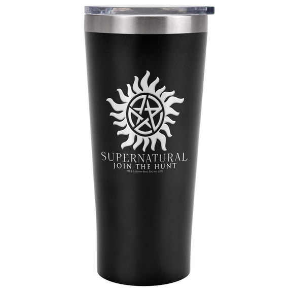 Supernatural Official Anti Possession Symbol 20 oz Travel Tumbler, Stainless Steel, Vacuum Insulated with Leak Resistant Slide-Lock Lid